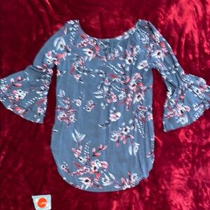 Floral Bell Sleeve Top